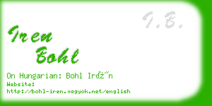 iren bohl business card